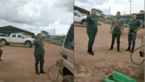 Efectivo de la GN se negó a sacar gasolina de una patrulla, el superior se molestó y todo quedó grabado (video)