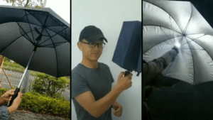 con luz para ver el suelo, cargador para el móvil y ventiladores para el verano