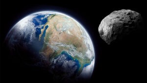 ¡Una curiosa visita! Un asteroide del tamaño de un avión roza el planeta seguido de tres más en cola