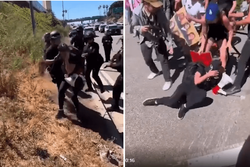 Actriz de “Tres por Tres” fue arrojada al suelo por la policía durante una protesta a favor del aborto en Los Ángeles (+Video)