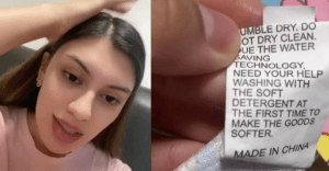 Encontró un perturbador mensaje de "ayuda" en etiquetas de ropa que pidió por internet (VIDEO)