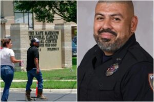 Esposo policía de la maestra asesinada en la masacre de Texas trató de rescatarla, pero fue detenido y le quitaron el arma