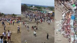 Por lo menos 500 heridos tras desplomarse palcos de una plaza de toros en Colombia