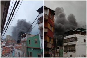 Se registró un fuerte incendio en estacionamiento de Los Frailes de Catia (+Video)