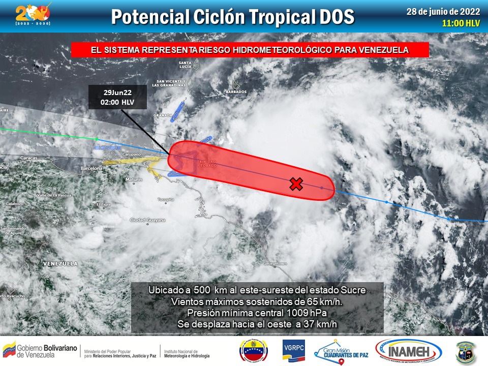 Segundo potencial ciclón tropical avanza a Venezuela