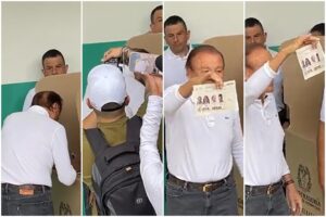no dio declaraciones a los periodistas que lo esperaban en su centro electoral (+Videos)