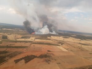 Fallece un brigadista que trabaja en la extinción del incendio de Losacio (Zamora)