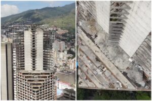 Impresionantes tomas de un dron muestran cómo se encuentra la Torre de David, el edificio que llegó a ser la favela vertical más grande del mundo (+Video)