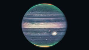 Las auroras de Júpiter se dejan ver en esta foto del James Webb