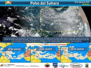 Nueva nube de polvo del Sahara llegará a Venezuela este 7 de agosto