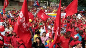 Oficialistas marcha avión venezolano