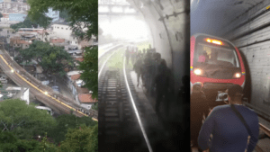 Pasajeros se salieron de El Metro y caminaron en rieles de Caño Amarillo
