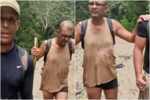 Venezolano que fue rescatado por dos connacionales, tras caer por un barranco en el Darién, regresó al país y se reencontró con su familia (+Videos)