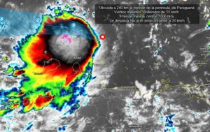 Depresión Trópical 9 toca el Caribe con lluvias al noroccidente