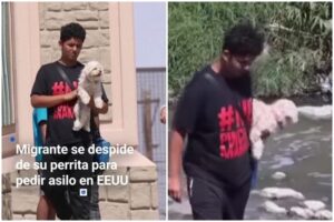 El desgarrador video de un migrante venezolano que tuvo que regalar a su perrita porque no podía entrar a EEUU con ella