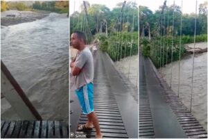 El impresionante colapso del puente Las Doradas en Barinas luego de las fuertes lluvias (+Video)