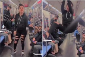 Controversia por video en el que la “marginal venezolana” en EEUU aparece bailando en el metro de Nueva York y porque se “guindó” de un tubo (+Video)