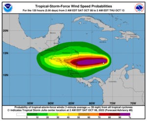 Julia será huracán cuando pase por archipiélago colombiano