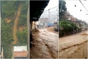 Se desbordó la quebrada Los Cangilones en La Vega durante fuertes lluvias en Caracas este #27Oct (+Videos)