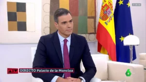 El presidente del Gobierno, Pedro Sánchez, durante la entrevista en laSexta