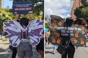 Mujeres desplegaron sus alas en Caracas en protesta al abandono del Estado