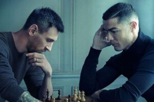 Mundial 2022 Qatar: La foto ms sorprendente de Messi y Cristiano jugando al ajedrez: "Es la imagen del siglo"