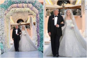 Trump llevó al altar a su hija menor Tiffany, quien contrajo nupcias con un multimillonario árabe (+Fotos y video de la rumba)