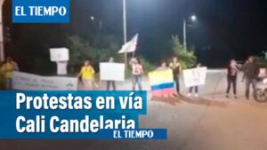 Vía Cali: comunidad protesta por obras sin terminar - Cali - Colombia