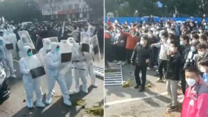 ¡SE REBELARON! China reprime protesta de empleados de Apple que se niegan a someterse bajo la política «Covid cero» (VIDEOS)