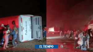 Accidente de tránsito por volcamiento de bus Bolivariano en Nariño - Otras Ciudades - Colombia
