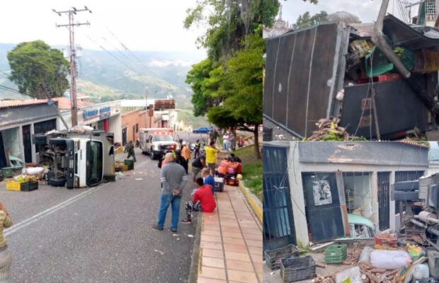 Al menos ocho personas resultaron heridas tras volcarse camión en Táchira