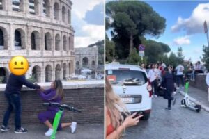 Le pidió matrimonio a su novio frente al Coliseo Romano y su reacción le rompió el corazón (+Video)