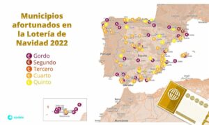 Mapa de ciudades y pueblos donde ha tocado el Gordo y el resto de premios de la Lotería de Navidad 2022