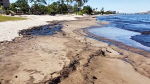 Otro derrame de petróleo afectó las costas de Lechería