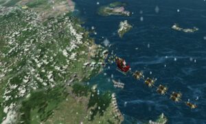 Santa Claus ya está repartiendo regalos con la ayuda de sus renos
