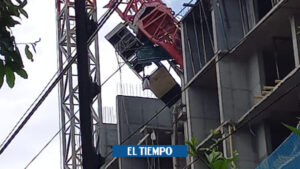 Grúa cayó sobre edificio de construcción en Floridablanca, Santander - Santander - Colombia