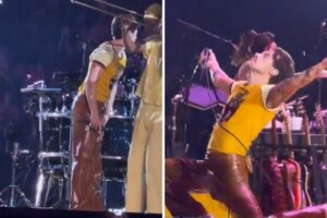 Harry Styles tuvo un “accidente” con su pantalón en un concierto y su entrepierna quedó al descubierto (+Video)