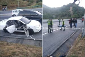 Accidente de tránsito en la autopista Caracas