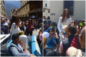 Amanda Dudamel viajó a su tierra natal Mérida y así fue el eufórico recibimiento (+Videos y fotos)