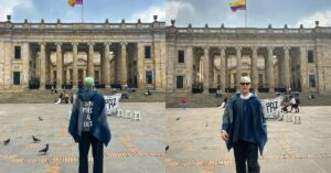 Christian Chávez, de RBD, está en Bogotá: subió a Monserrate y se tomó fotos en la Plaza de Bolívar