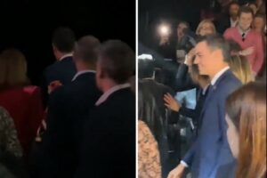Con abucheos y gritos de “¡traidor!” despidieron a Pedro Sánchez en un importante evento de moda en Madrid (+Video)