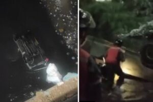 Conductor murió tras chocar y caer al Río Guaire en Petare (+Video)