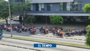 Domiciliarios motorizados protestan en Cali por los pagos de Rappi - Cali - Colombia
