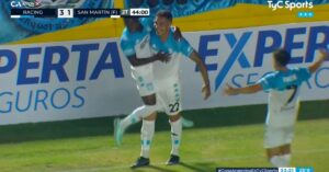 Paolo Guerrero y su primer gol con Racing Club: puso el 3-1 ante San Martín Formosa por Copa Argentina