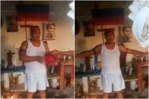 Se viraliza video de un hombre que asegura que “le baja” el espíritu de Chávez y este es el supuesto mensaje que envió a los venezolanos (+Video)