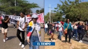 Atlántico: protesta de estudiantes en corredor universitario por pasajes - Barranquilla - Colombia