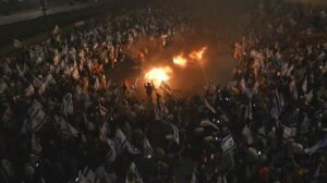 Protesta en Israel. Imagen obtenida de un vídeo de Agencias.