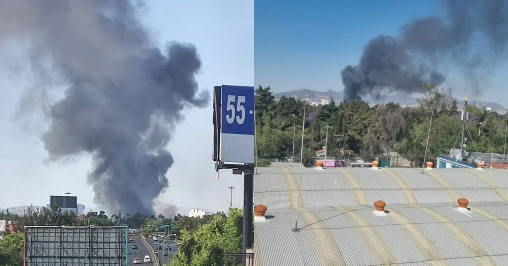 Fuerte incendio consume fábrica en Azcapotzalco, cerca del mercado de Santa Lucía