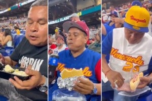 JR Petare comió pan con mortadela y bollito con queso en juegos de Venezuela en el Clásico Mundial y desató la polémica (+Videos)