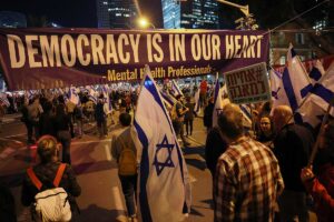 Masiva protesta en Israel en la dcima semana de manifestaciones contra la reforma judicial